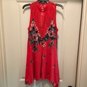 Red free people mini dress